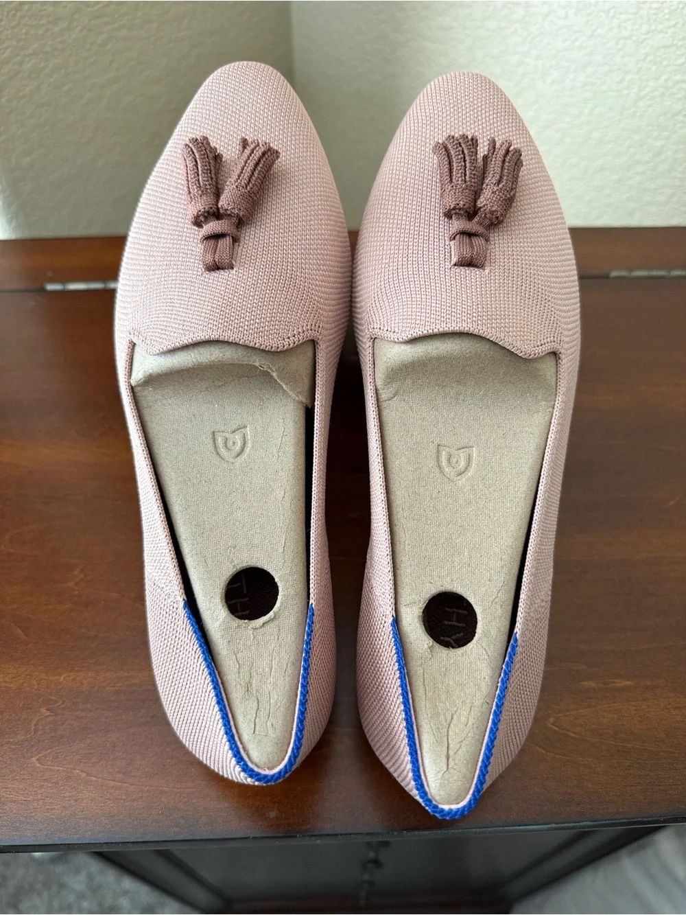 Rothy's Blush Maple Pink Tassel Almond Loafers Sz 7.5 NWT